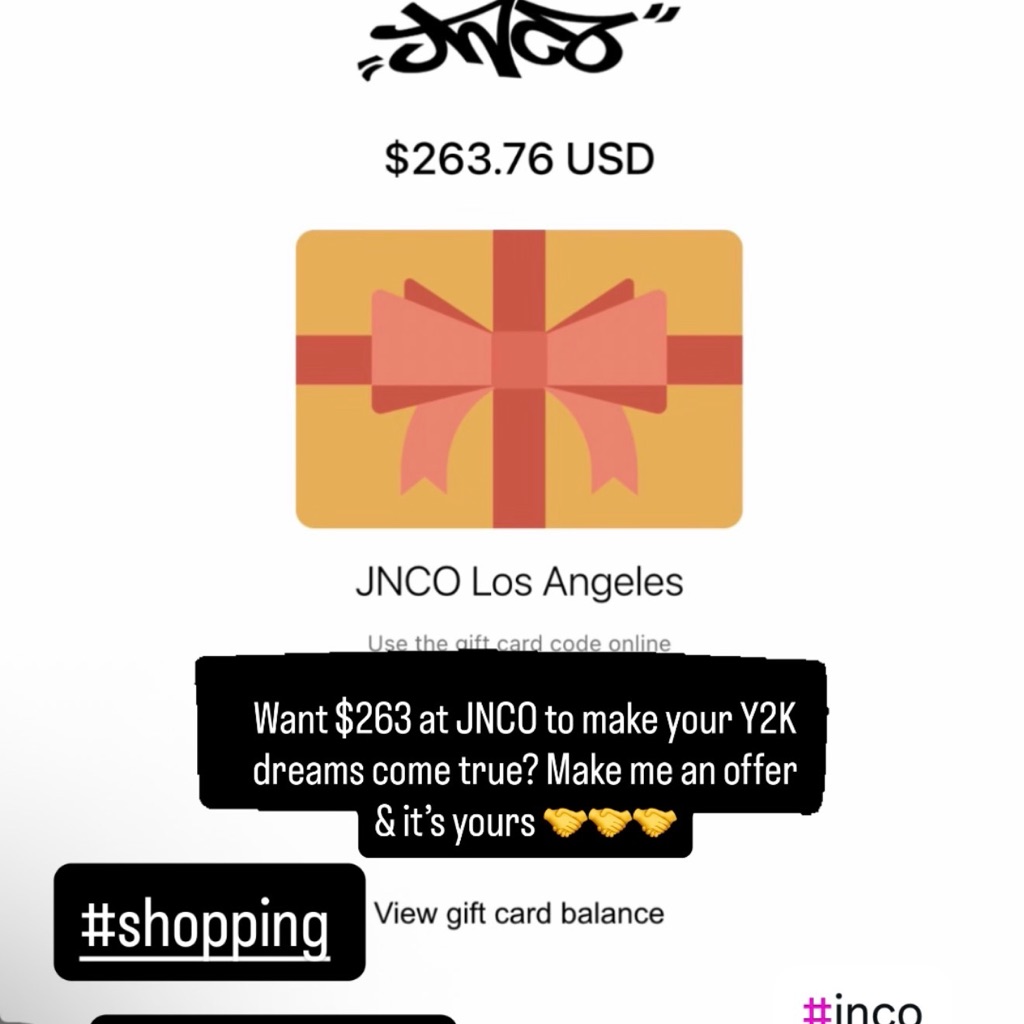 Jnco Gift Card With Red Ribbon Design